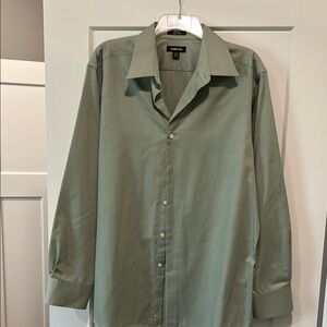 Claiborne Light Green Slim Fit Shirt